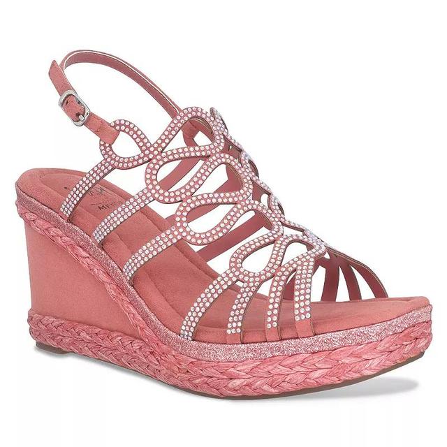 Impo Orleans Womens Platform Wedge Memory Foam Sandals Faded Pink Product Image