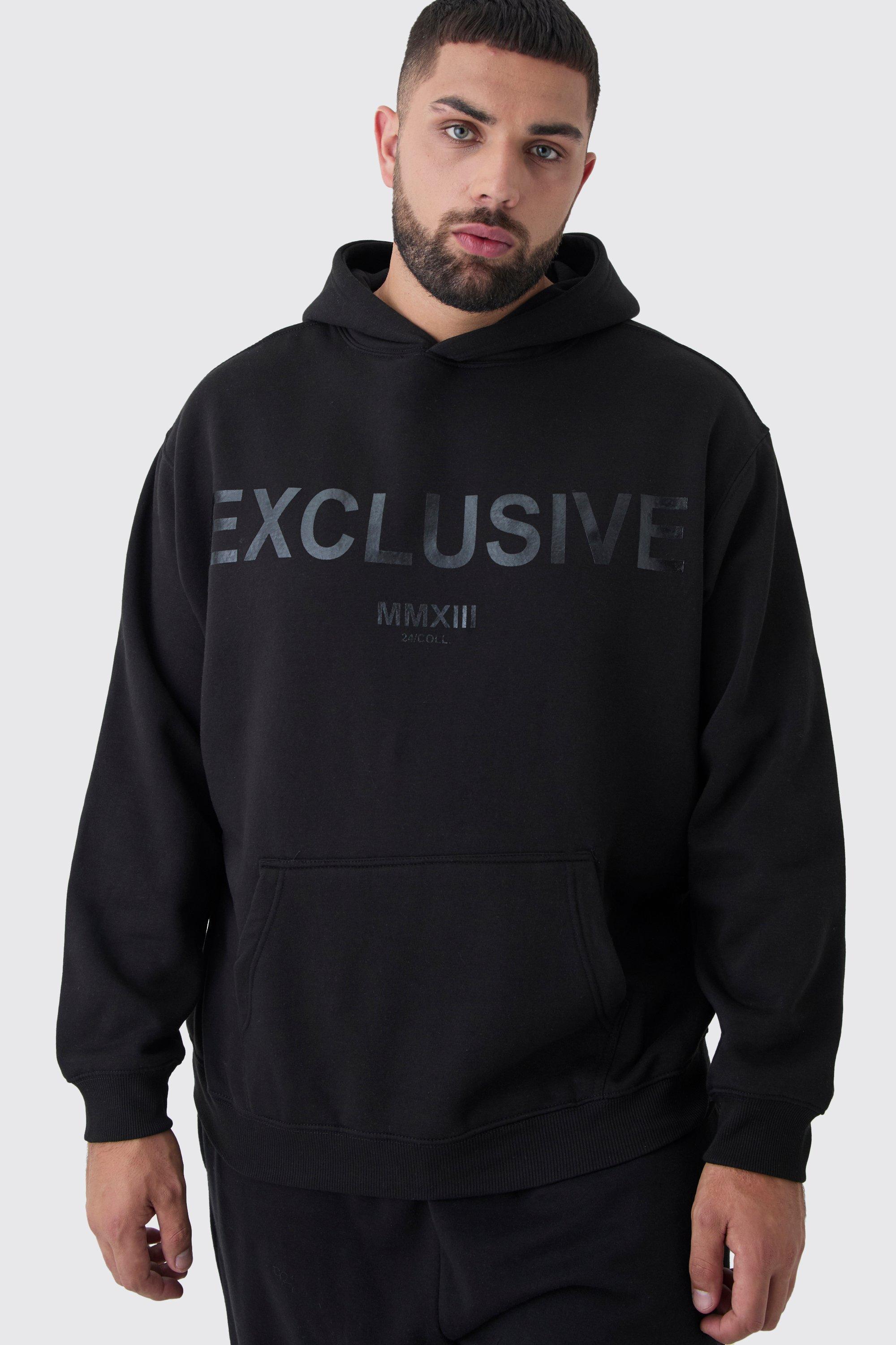 Plus Oversized Exclusive Print Hoodie | boohooMAN USA Product Image