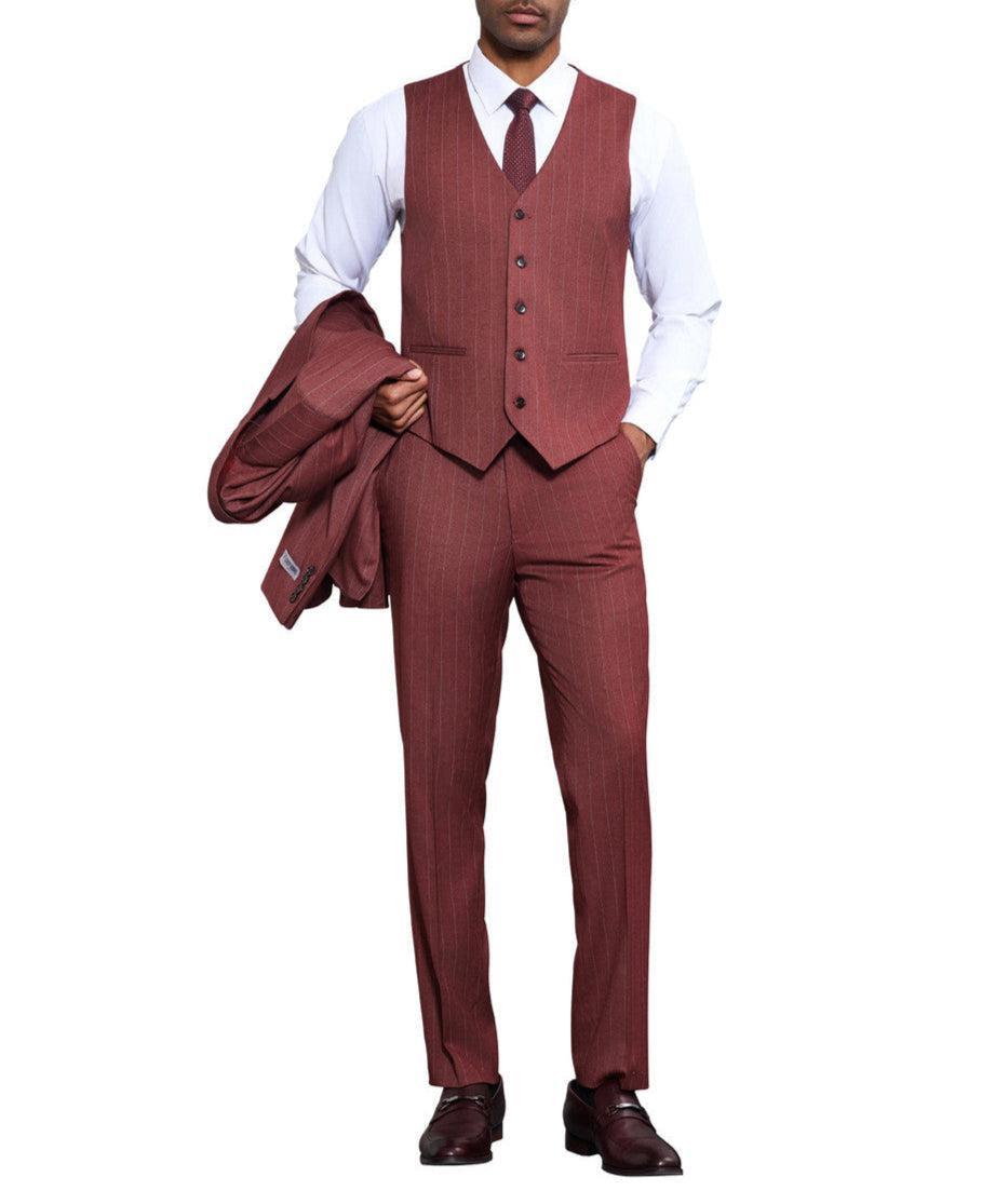 Stacy Adams 3 Piece Pinstripe Hybrid Fit 1 Button Suit Product Image