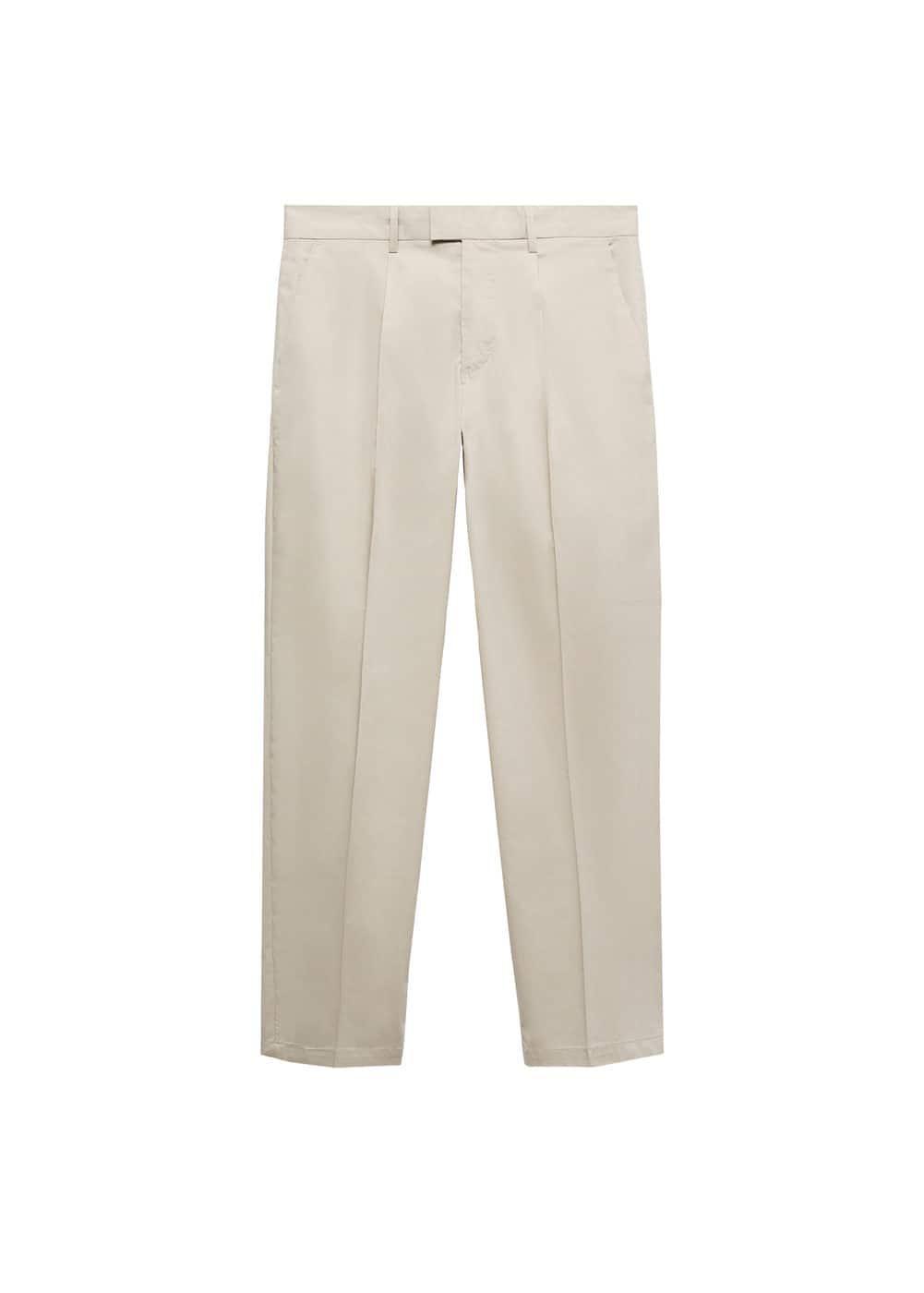 MANGO MAN - Slim-fit cotton pleated pants beigeMen Product Image