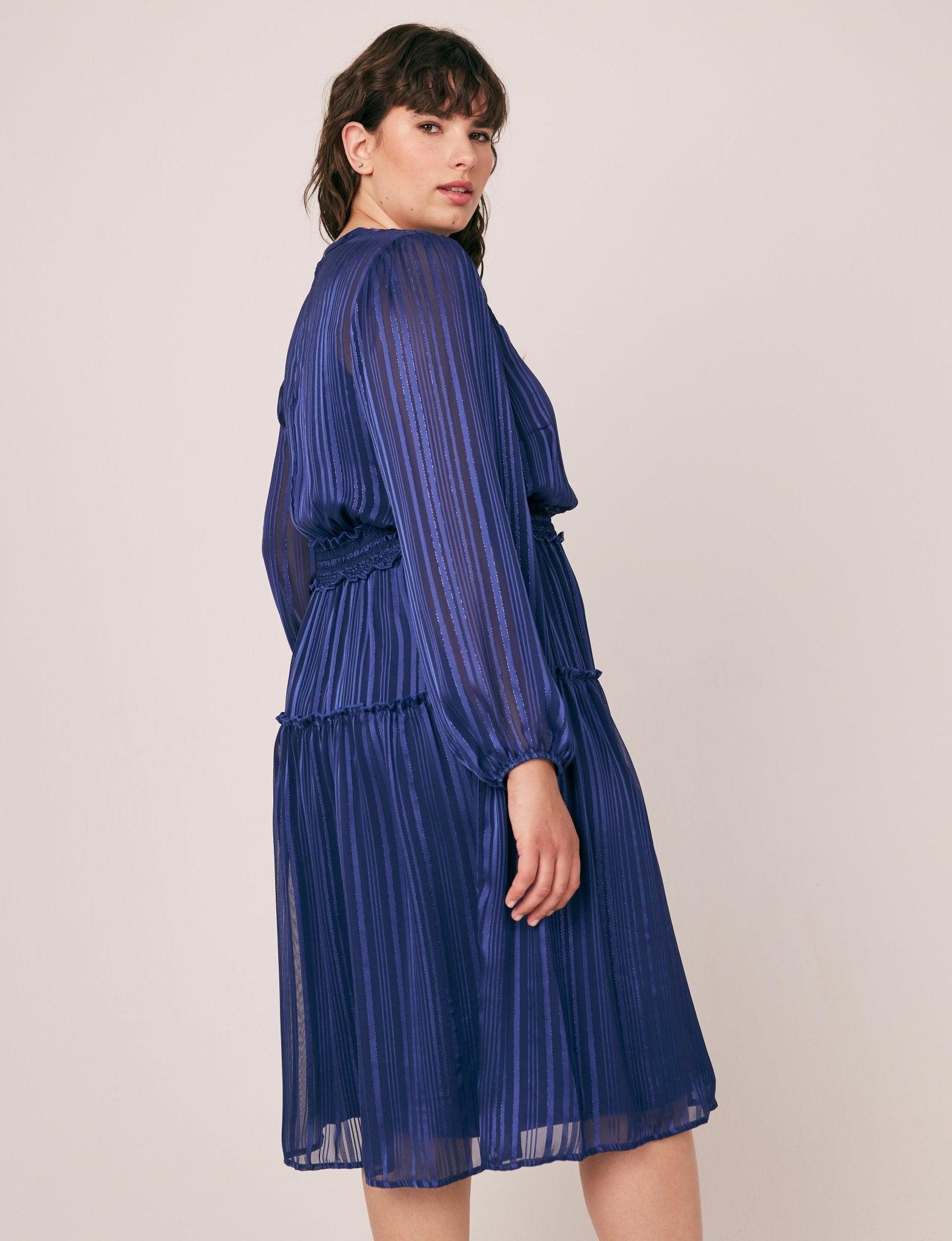 Figueroa & Flower Satin Stripe Midi Dress - Plus Product Image