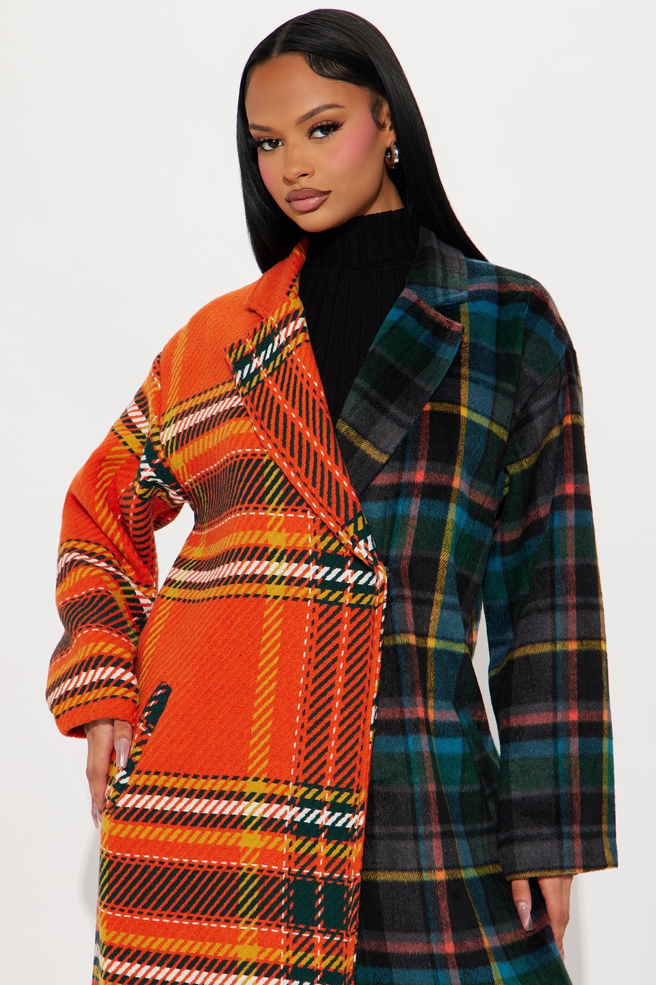 Indecisive Mood Plaid Trench - Multi Color Product Image