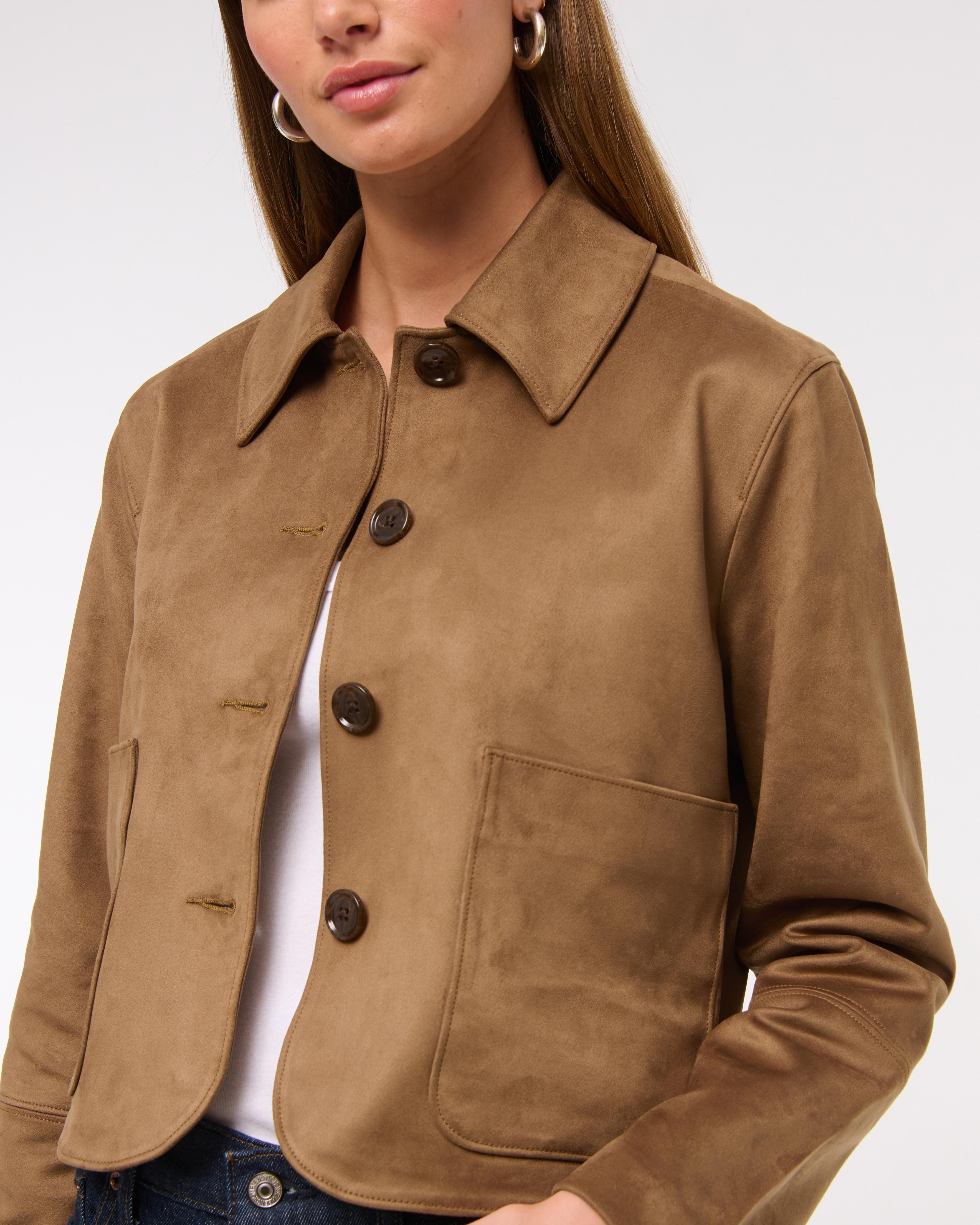 Vegan Suede Button-Through Jacket Product Image