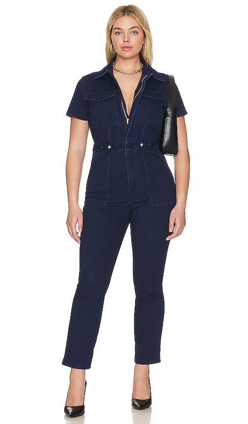 Good American Fit For Success Jumpsuit in Denim-Dark. Product Image