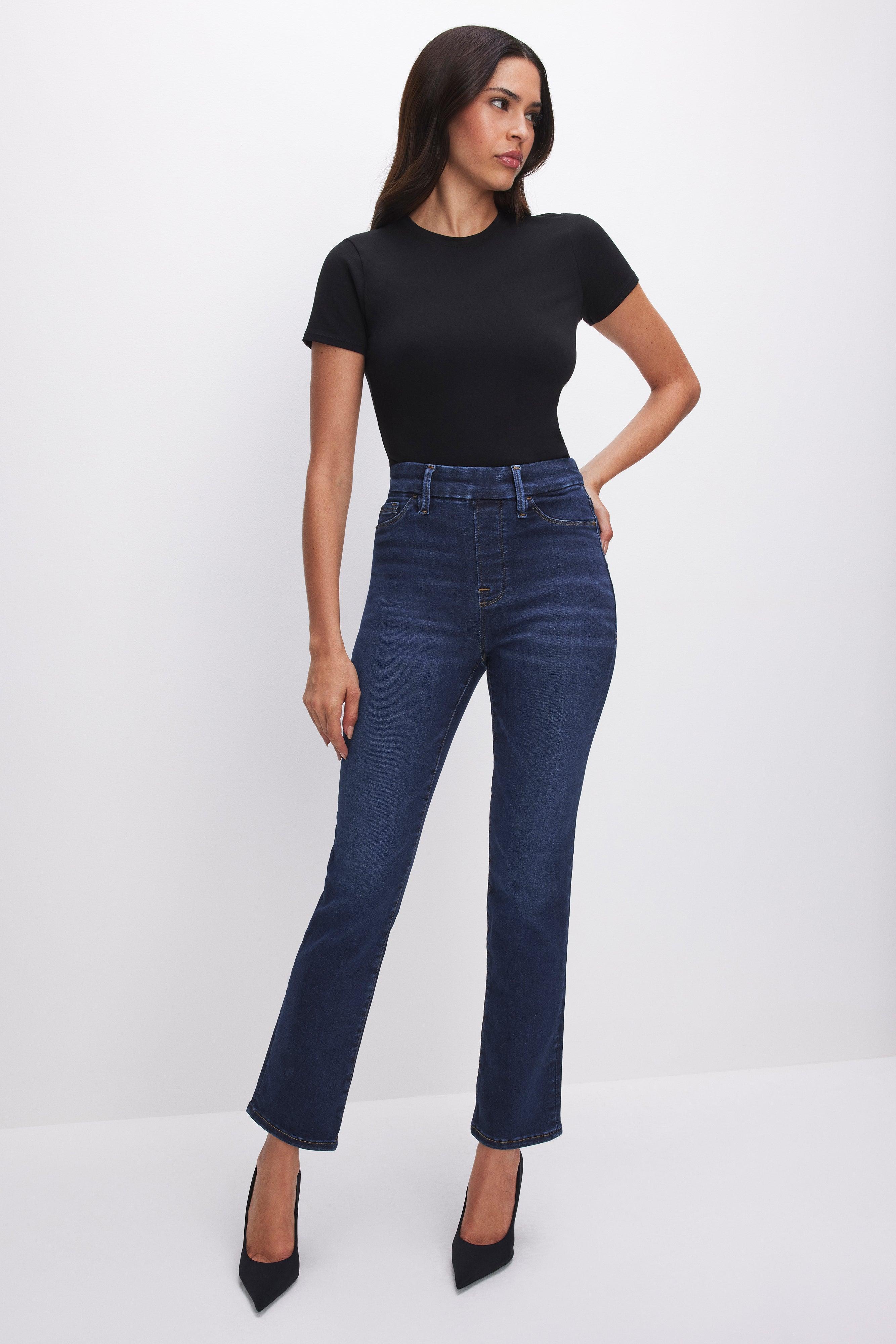 POWER STRETCH PULL-ON STRAIGHT JEANS | INDIGO491 Product Image