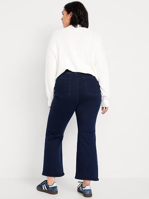 High-Waisted Weekender Pull-On Crop Flare Jeans Product Image