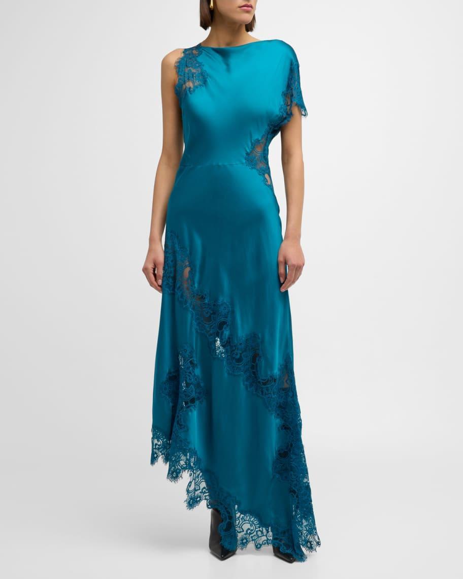 Alessia Satin and Lace Maxi Dress Product Image