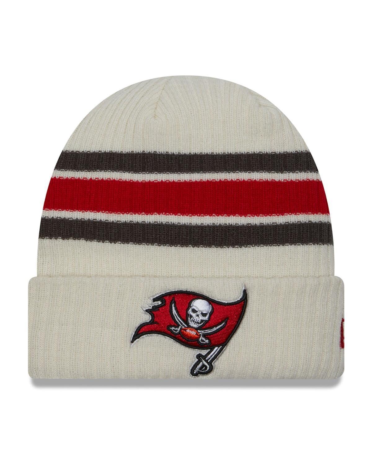 Mens New Era Cream Tampa Bay Buccaneers Vintage Cuffed Knit Hat Product Image