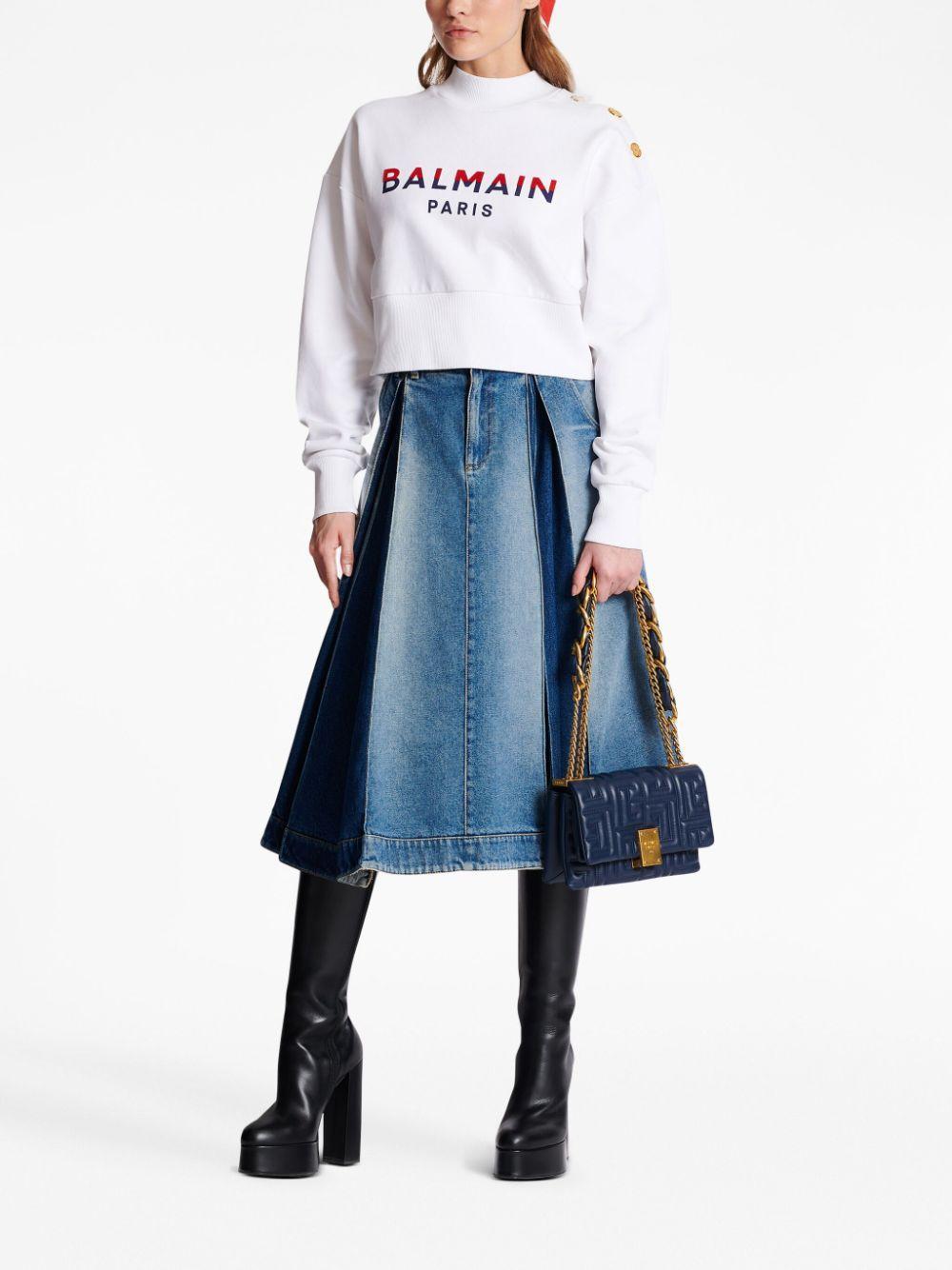 BALMAIN Sweatshirt Mit Logo-print In White Product Image