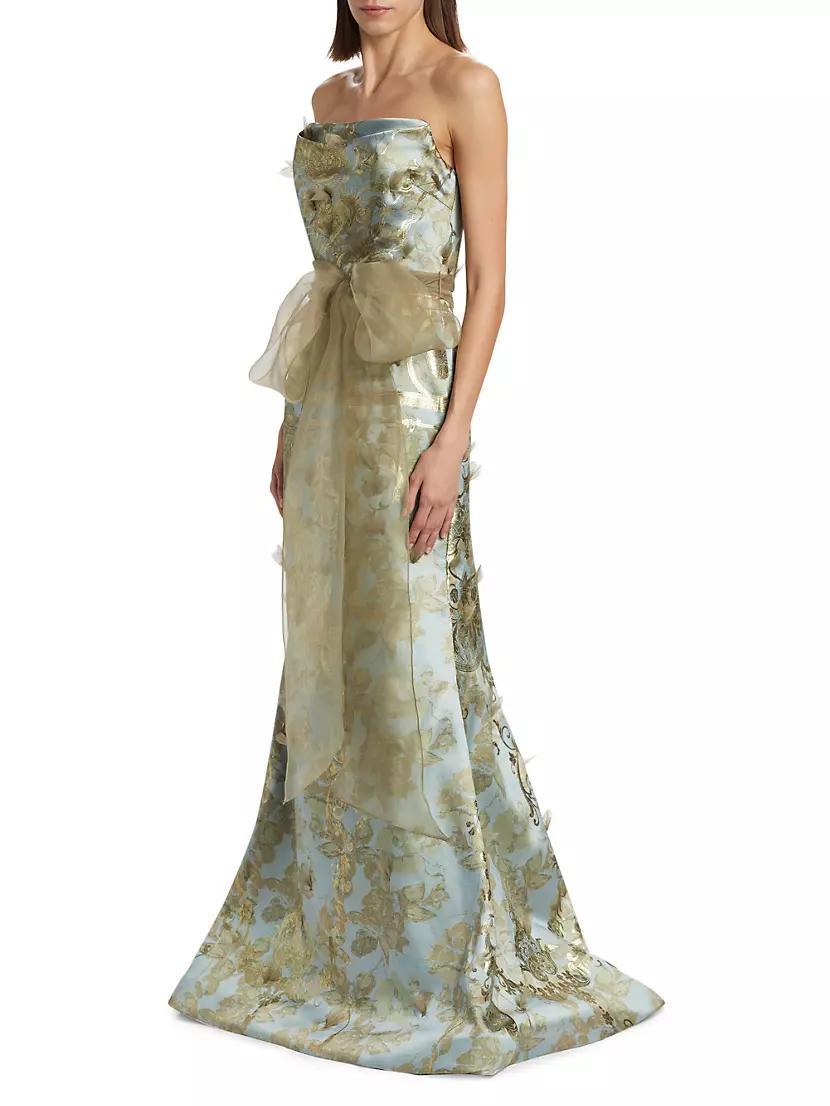 Brocade Strapless Gown Product Image