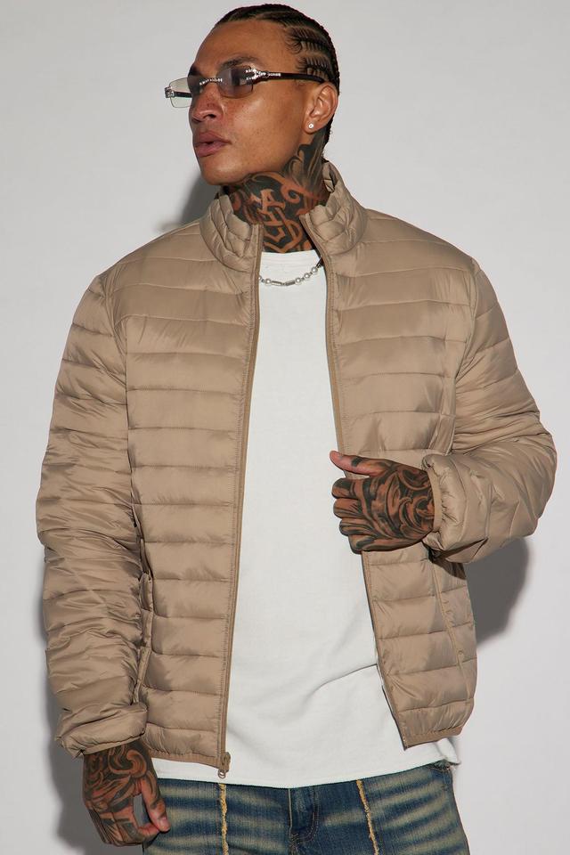 Wesley Packable Puffer Jacket - Tan Product Image