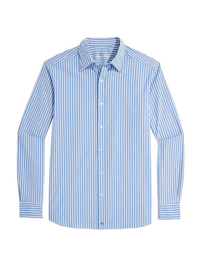 Mens On-The-Go Striped Button-Front Shirt Product Image