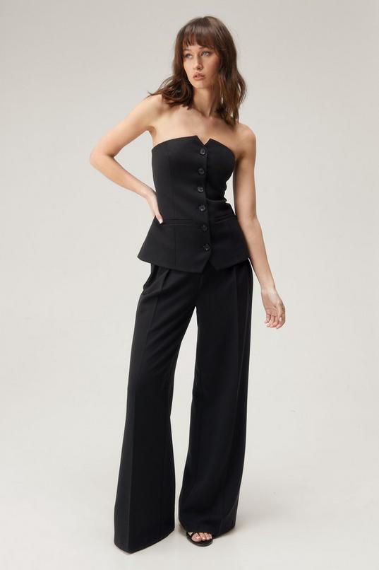 Tailored Pleat Detail Wide Leg Pants Product Image