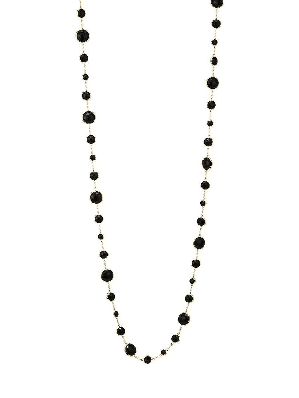 Womens Lollipop Long Lollitini 18K Yellow Gold & Onyx Necklace Product Image