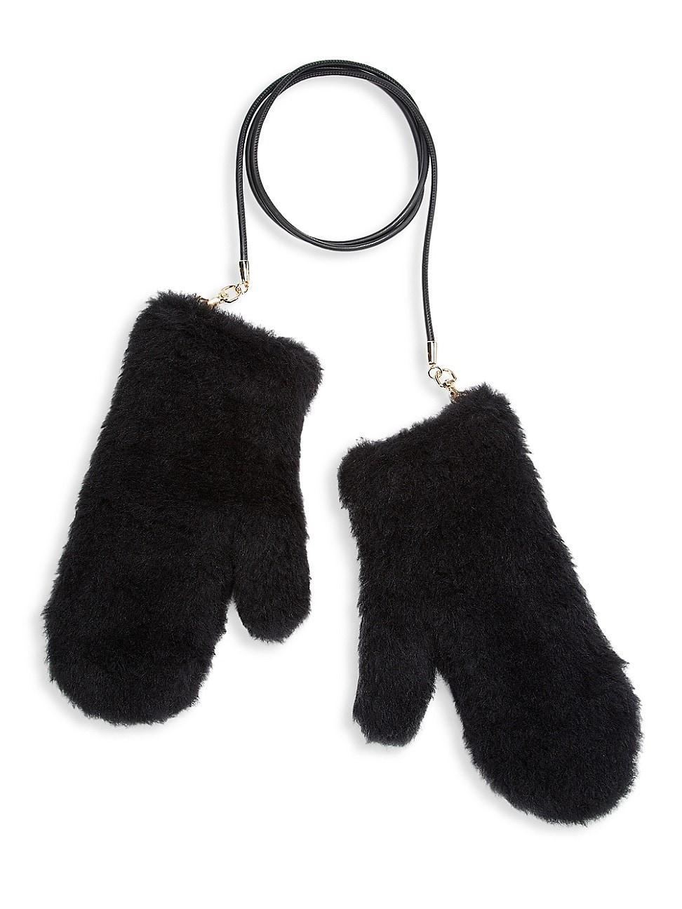 Max Mara Ombrato Teddy Alpaca Blend Mittens Product Image