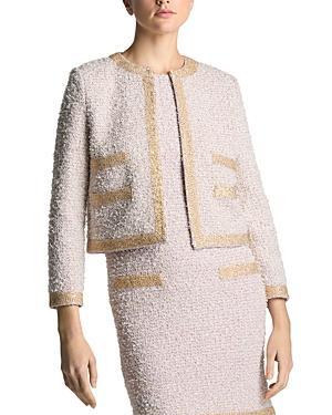 Womens Eyelash Sequin Tweed Jacket Product Image