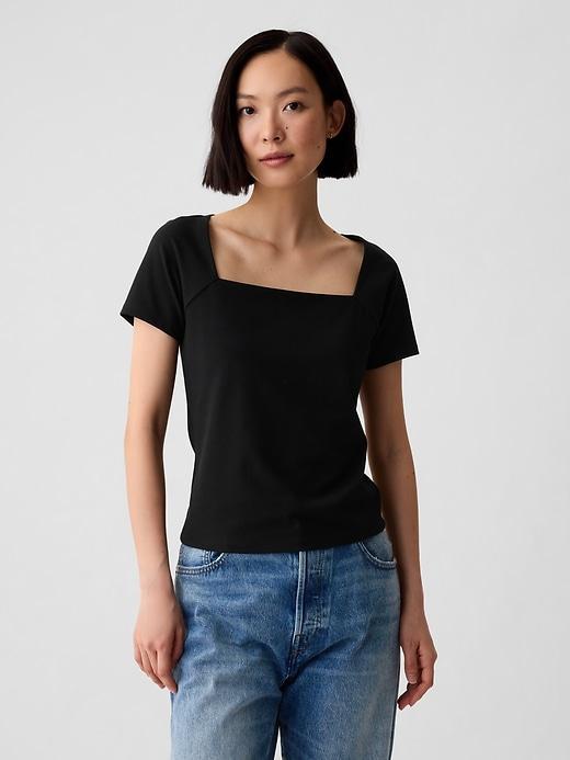 Compact Jersey Square-Neck Shirt Product Image