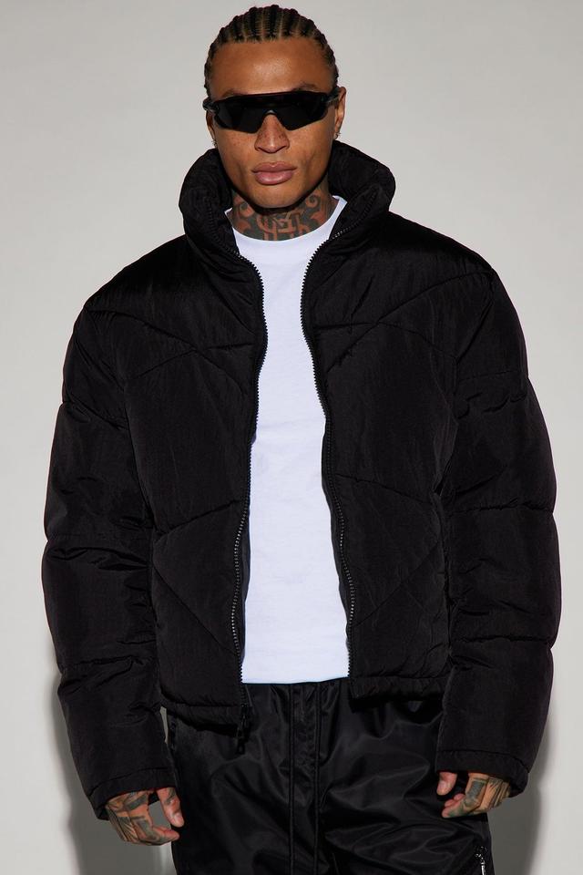 George Quilted Nylon Puffer Jacket - Black Product Image