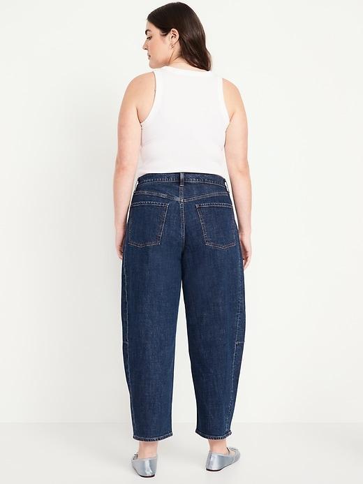 High-Waisted Barrel Ankle Jeans Product Image