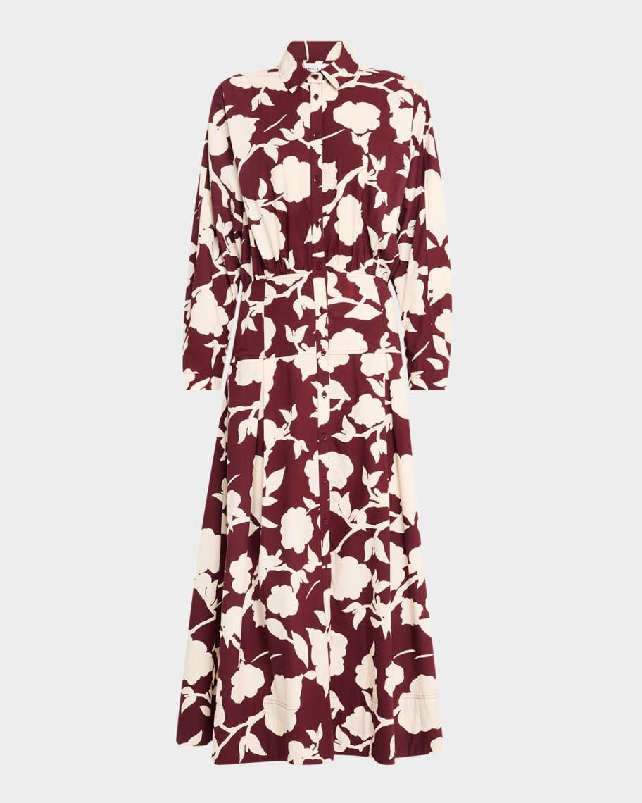 Pietra Pleated Floral-Print Maxi Shirtdress Product Image