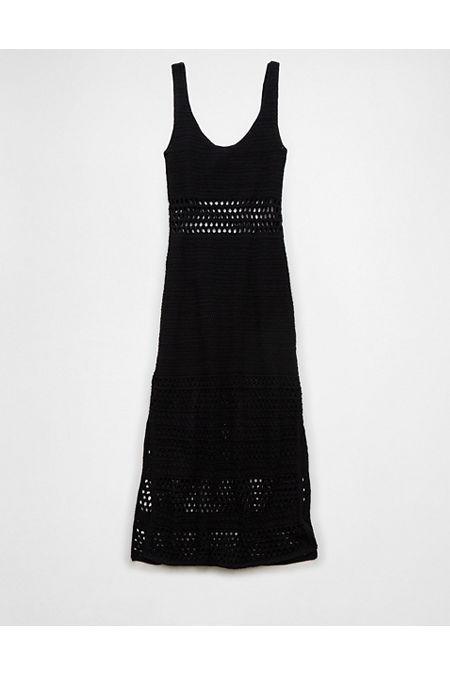 AE Crochet Mix Stitch Midi Dress Womens Product Image