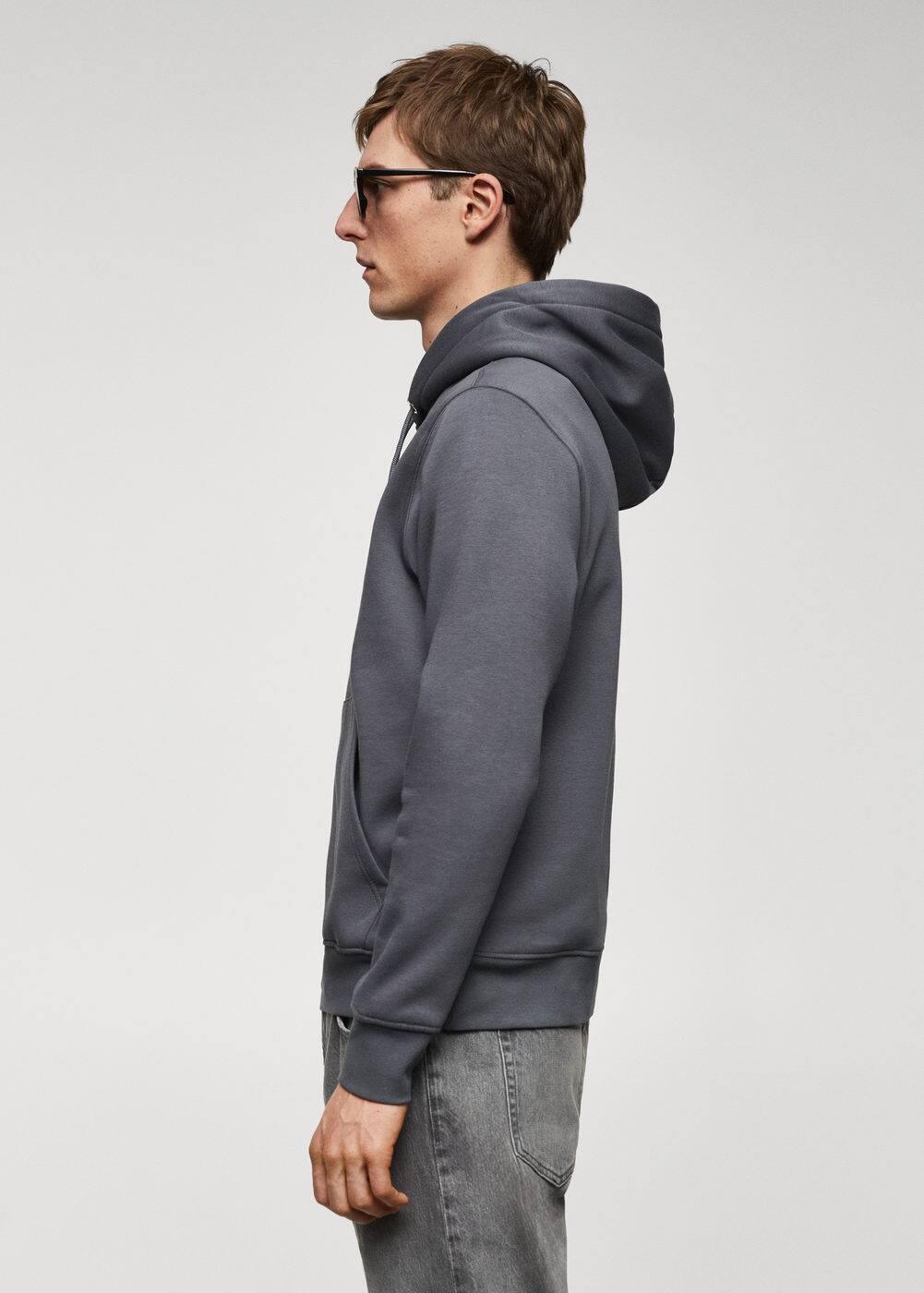 MANGO MAN - Cotton kangaroo-hooded sweatshirt dark greyMen Product Image