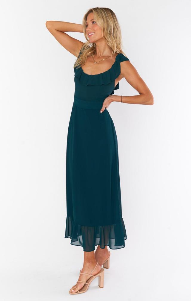 Alexis Midi Dress ~ Emerald Chiffon Product Image