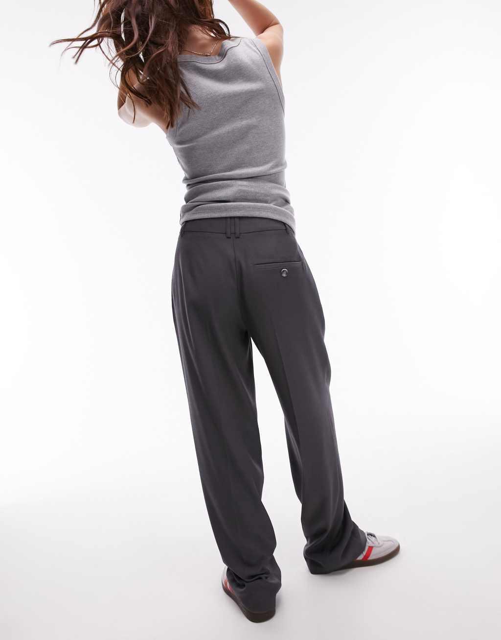 Topshop tonic low slung pants in gray Product Image