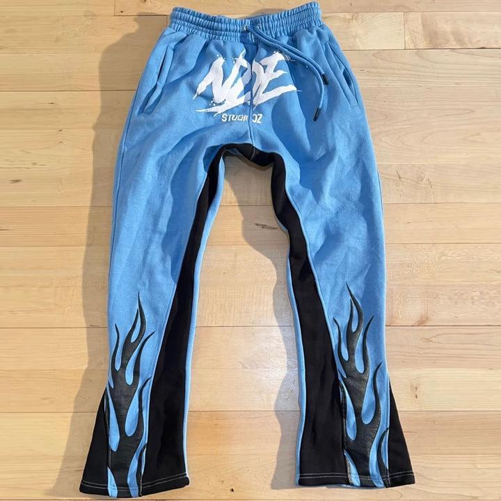 Unisex Men's Y2k Fashion Print Contrast Flared Sweatpants Product Image