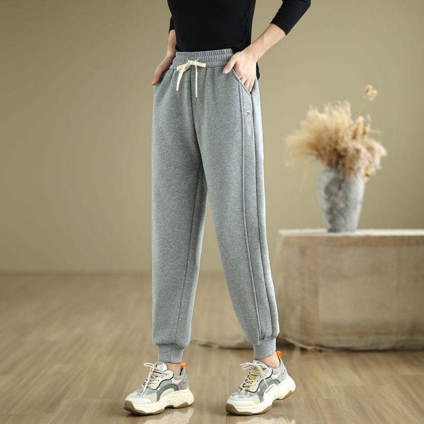 Drawstring Waist Plain Harem Pants Product Image