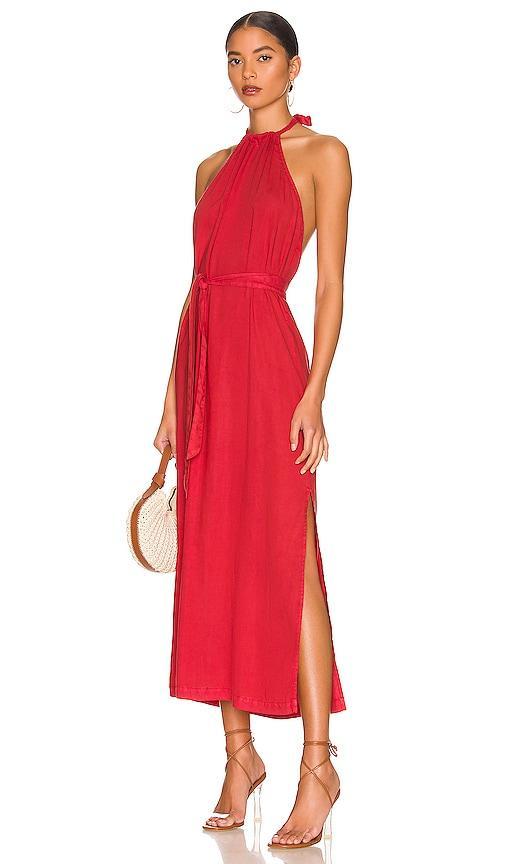 Smocked Waist Halter Midi Dress Product Image