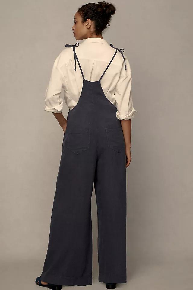 By Anthropologie Linen Wide-Leg Overalls Product Image