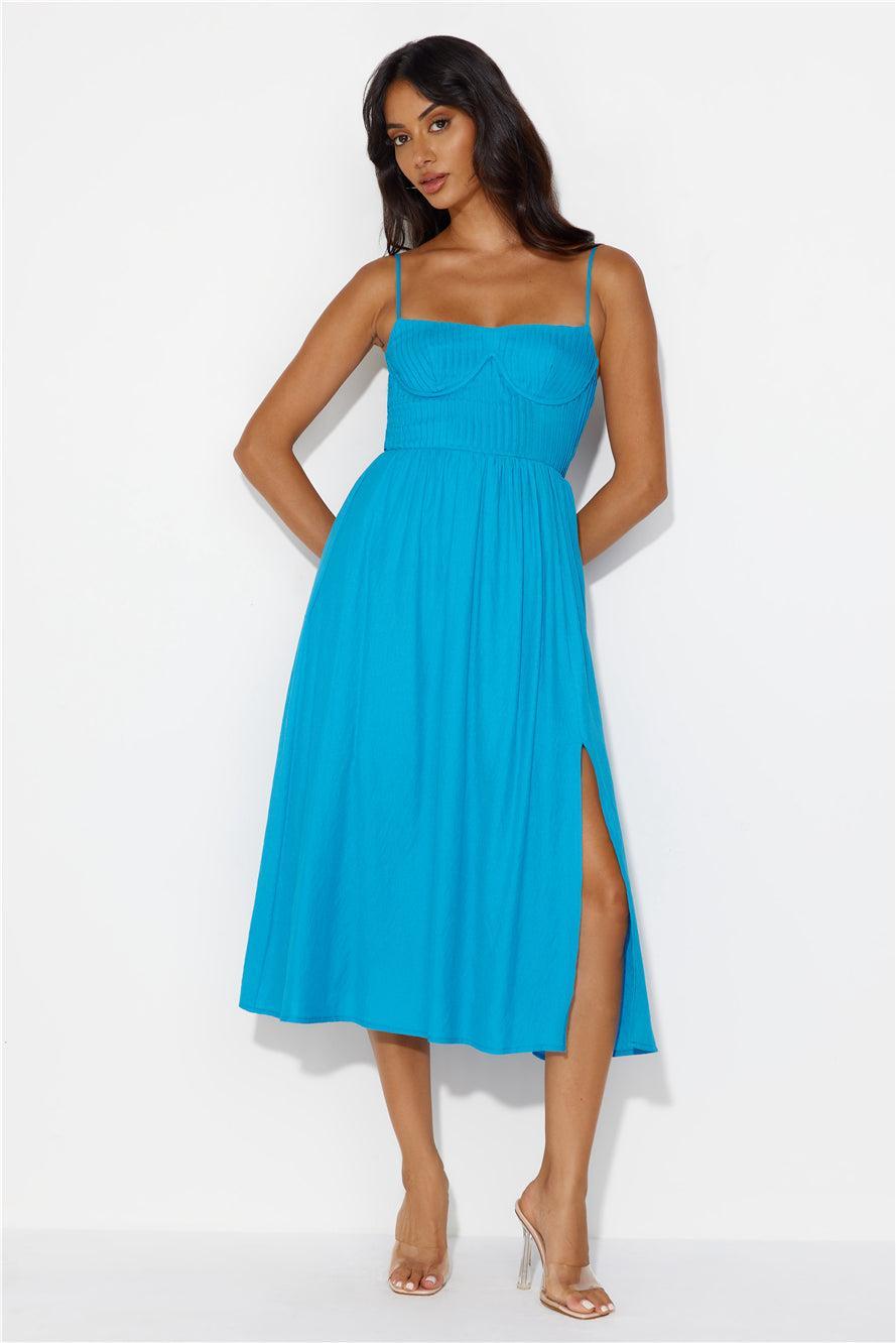 Channeling Moods Midi Dress Blue Product Image