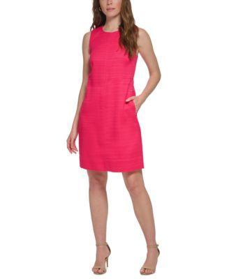 Tommy Hilfiger Womens Round-Neck Sleeveless Shift Dress Product Image