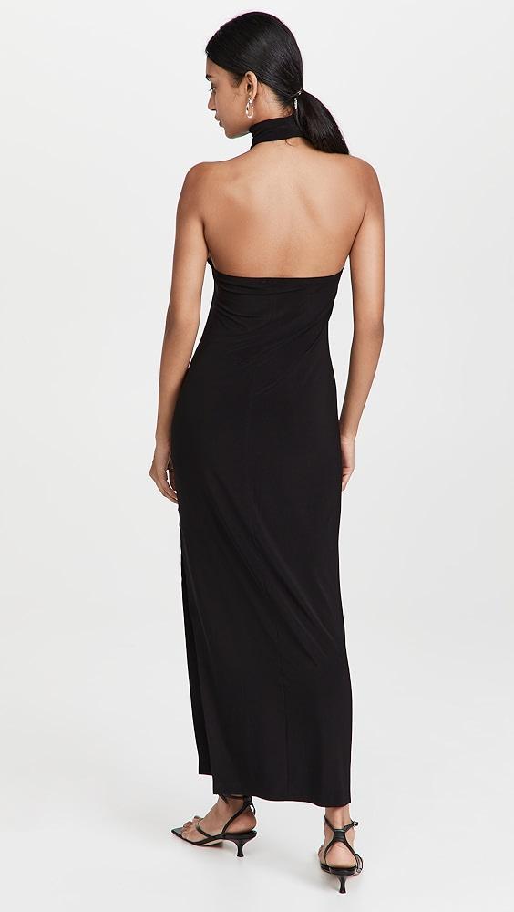 Norma Kamali Halter Turtle Side Slit Gown | Shopbop Product Image