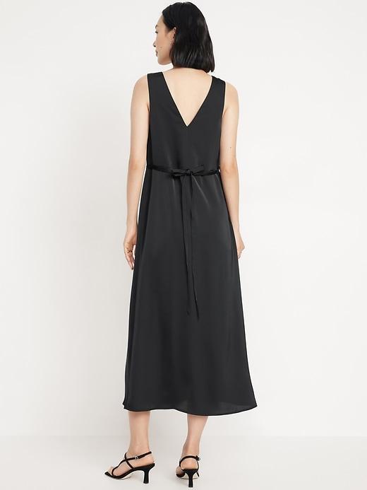 Sleeveless Satin Midi Slip Dress Product Image