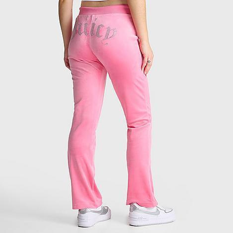 Juicy Couture Womens OG Big Bling Velour Track Pants in Pink/Hot Hot Size Small Polyester/Spandex/Velour Product Image