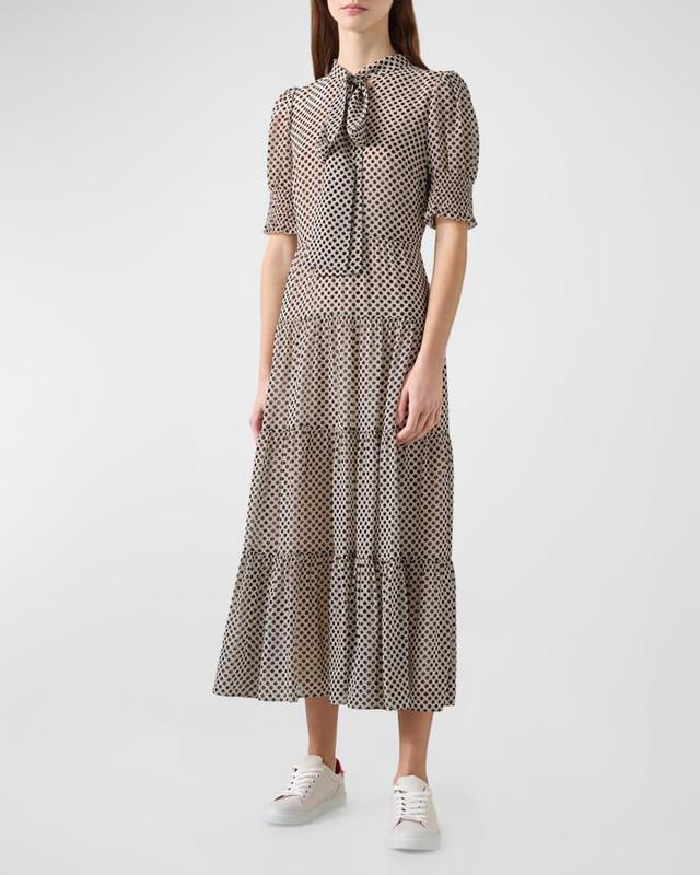 Coco Tiered Polka Dot Midi Dress Product Image