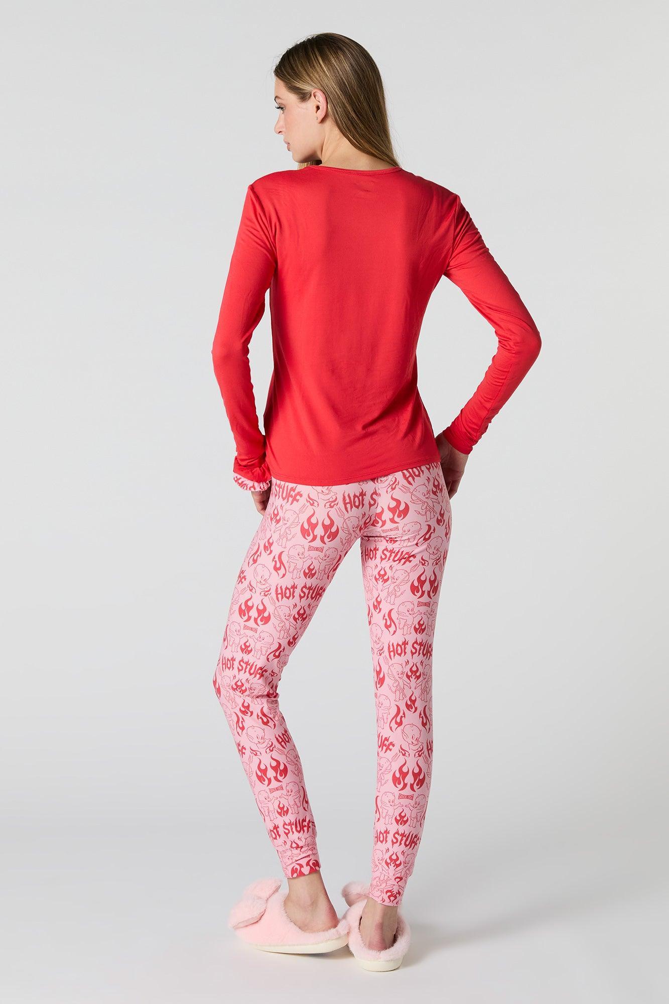 Hot Stuff Long Sleeve Top & Legging 2 Piece Pajama Set Female Product Image