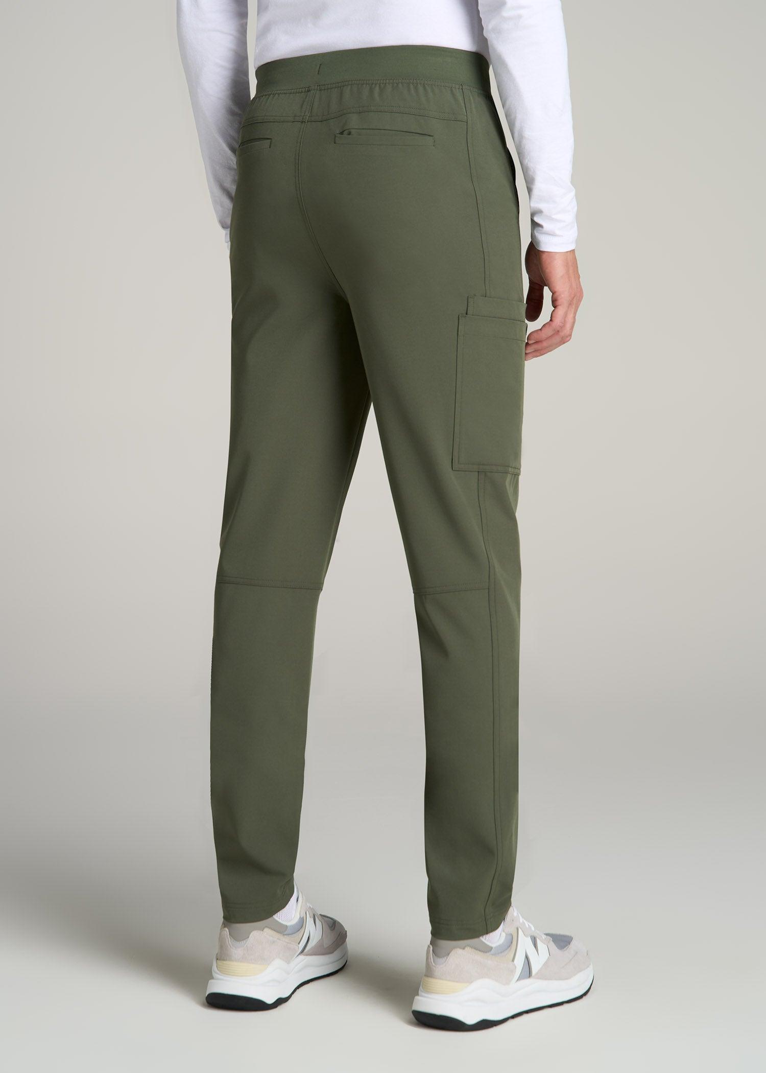 Cargo Scrub Pants for Tall Men in Clover Green Product Image