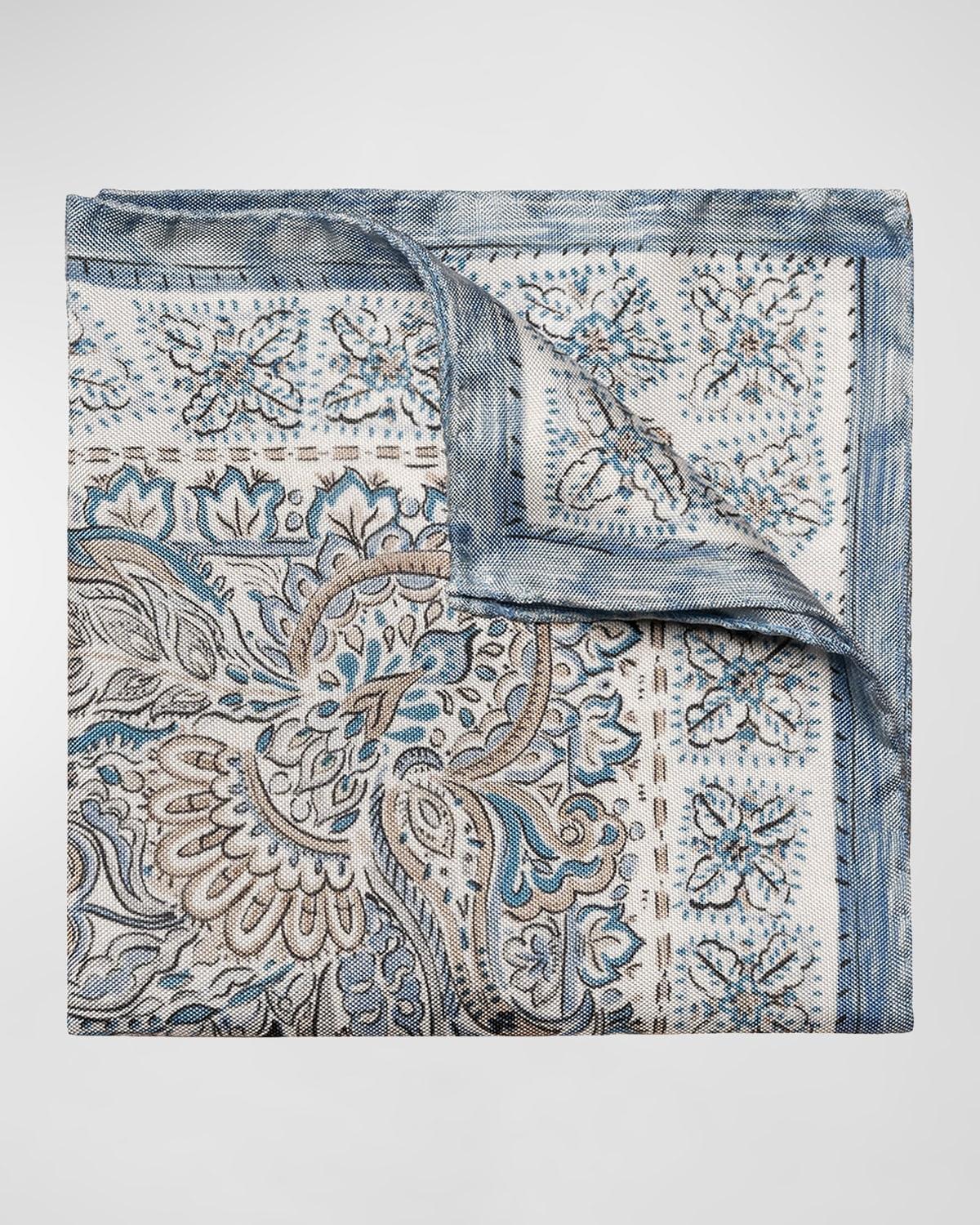 Mens Paisley Silk Pocket Square Product Image