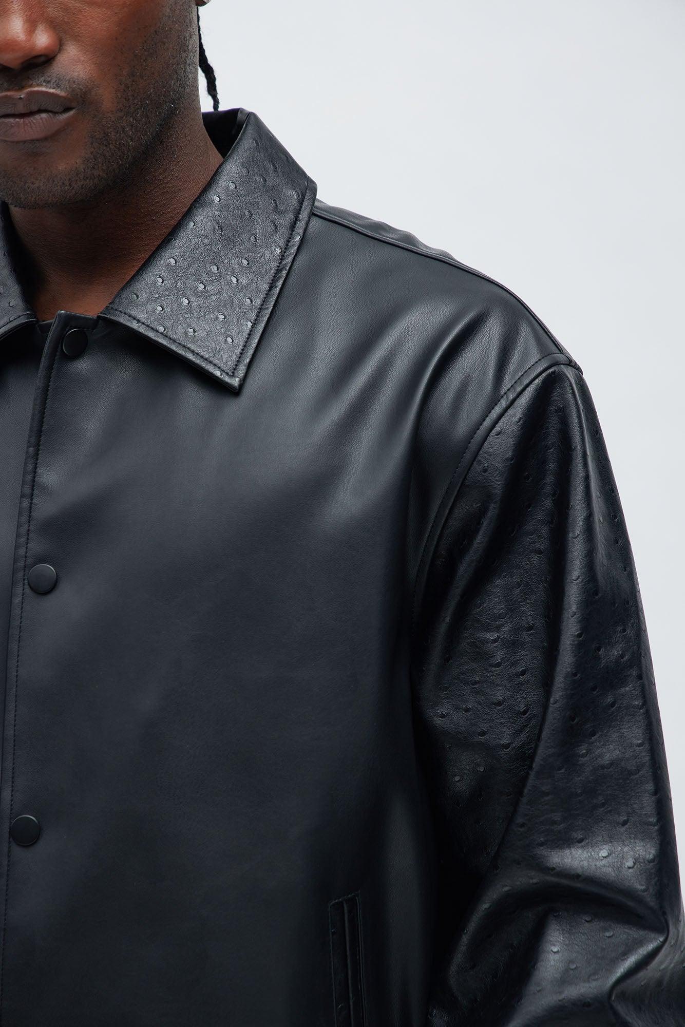 The Only Contrast Faux Leather Jacket - Black Product Image