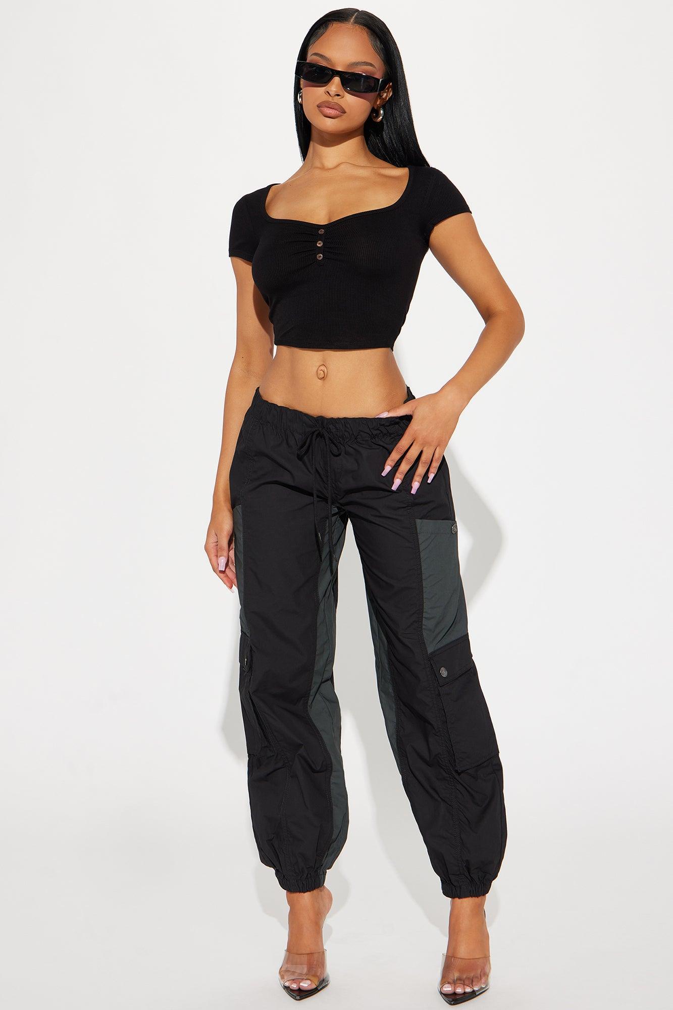 Charlie Ribbed Top - Black Product Image