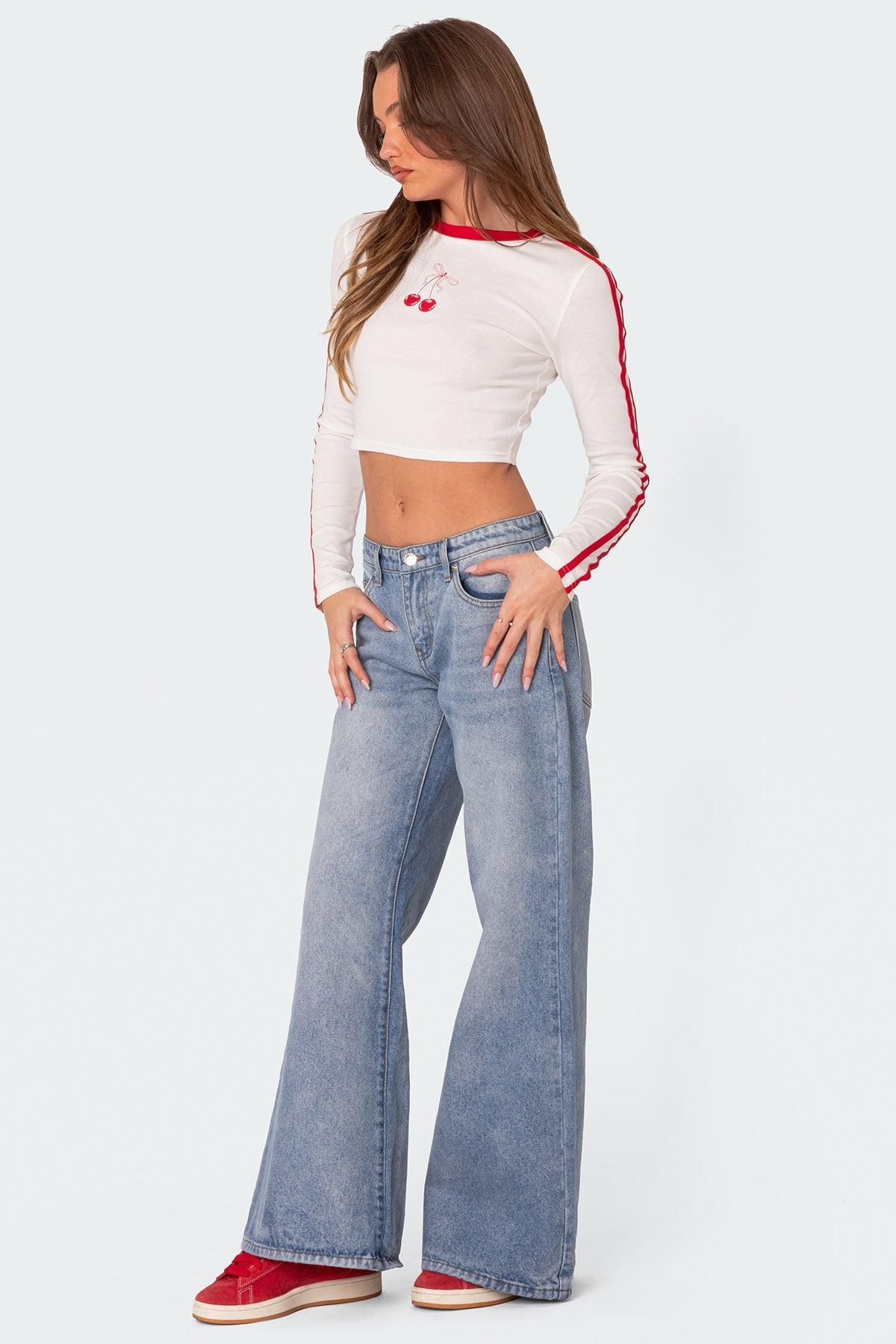 Low Rise Wide Leg Jeans Product Image