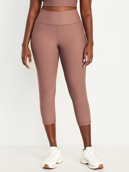 High-Waisted PowerSoft Crop Leggings Product Image