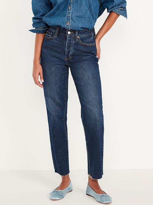 High-Waisted Button-Fly OG Straight Ankle Jeans Product Image