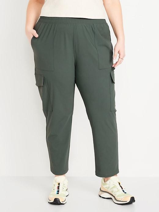 High-Waisted SleekTech Cargo Ankle Pants Product Image