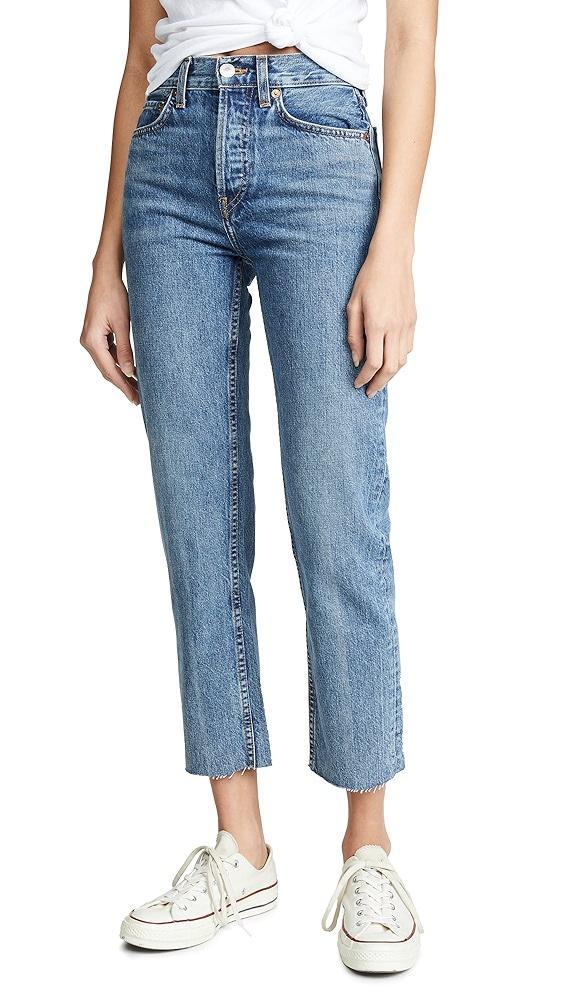 RE/DONE High Rise Rigid Stove Pipe Jeans | Shopbop Product Image