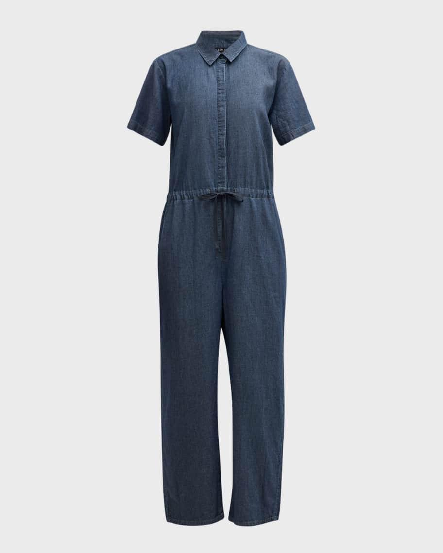 Cropped Organic Cotton Twill Jumpsuit Product Image