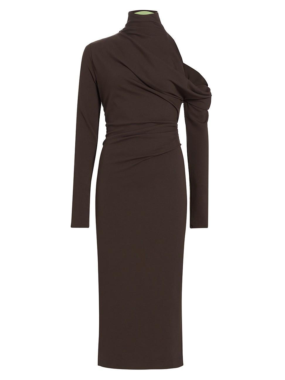 Womens Teresa Asymmetric Turtleneck Midi-Dress Product Image